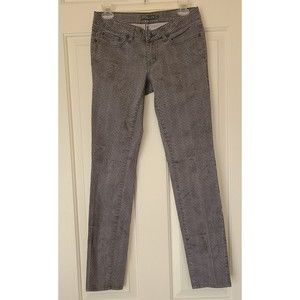 Womens PRANA pants size 2/26  Grey print Cotton blend Denim like material EUC